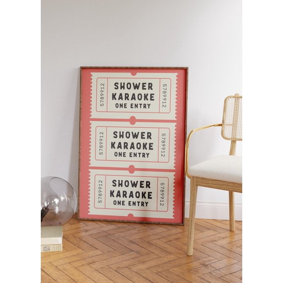 Shower Singing Ticket Shower Singing Wall Art Unframed Paper Print