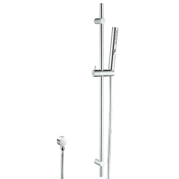 Shower Slide Bar System, 35.4 Inch Shower Bar Slide Set, 3-Function High Pressure Slide Bar Handheld Shower Head with 70.8 Inch Stainless Steel Hose, Brass Outlet Elbow-Chrome