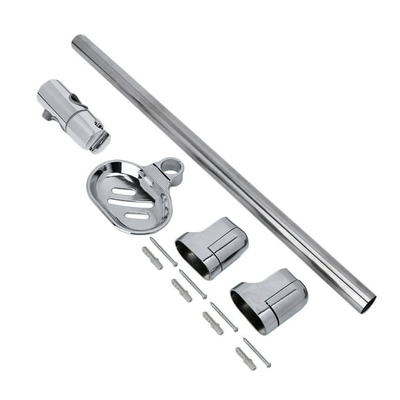 Shower Slide Bar with Soap Tray Adjustable Angle Shower Holder Lifter Pipe Kit