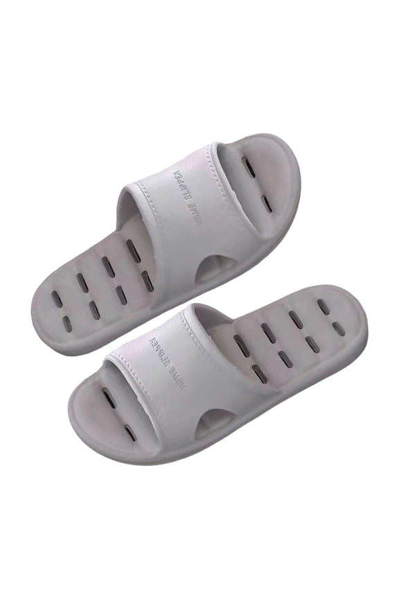 Shower Slippers Shoes for Women Men Quick Drying Non-Slip Shower Sandals Comfortable Holes House Bathroom Pool Gym College Dorm Slides Gray 9-9.5