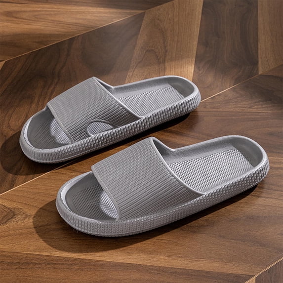 Shower Slippers for Women and Men Ribbed Textured Eva Foam Shower Slippers Open Toe Platformed Shower Slippers Bathroom Gym Poolside Beach Footwear