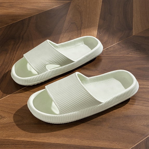 Shower Slippers for Women and Men Ribbed Textured Eva Foam Shower Slippers Open Toe Platformed Shower Slippers Bathroom Gym Poolside Beach Footwear