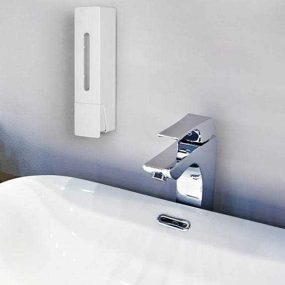 Shower Soap Dispenser, Bathroom Set Shampoo Conditioner Body Wash Dispenser, Wall Mounted Shower Shampoo Dispenser 3 Chamber No Drill ,For Home Star Hotel 400Ml White