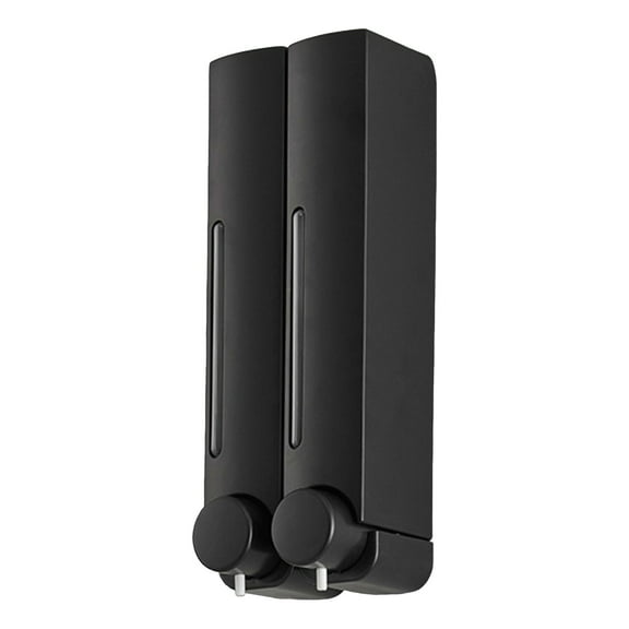 Shower Soap Dispenser Punching Free Wall-Mounted Shampoo Conditioner Dispenser Leakproof Easy to Refill Shampoo Bottle-Black,2pcs