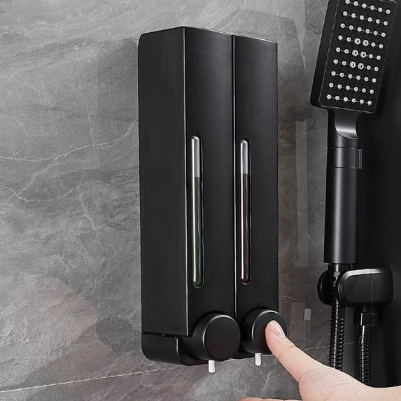 Shower Soap Dispenser Punching Free Wall-Mounted Shampoo Conditioner Dispenser Leakproof Easy to Refill Shampoo Bottle