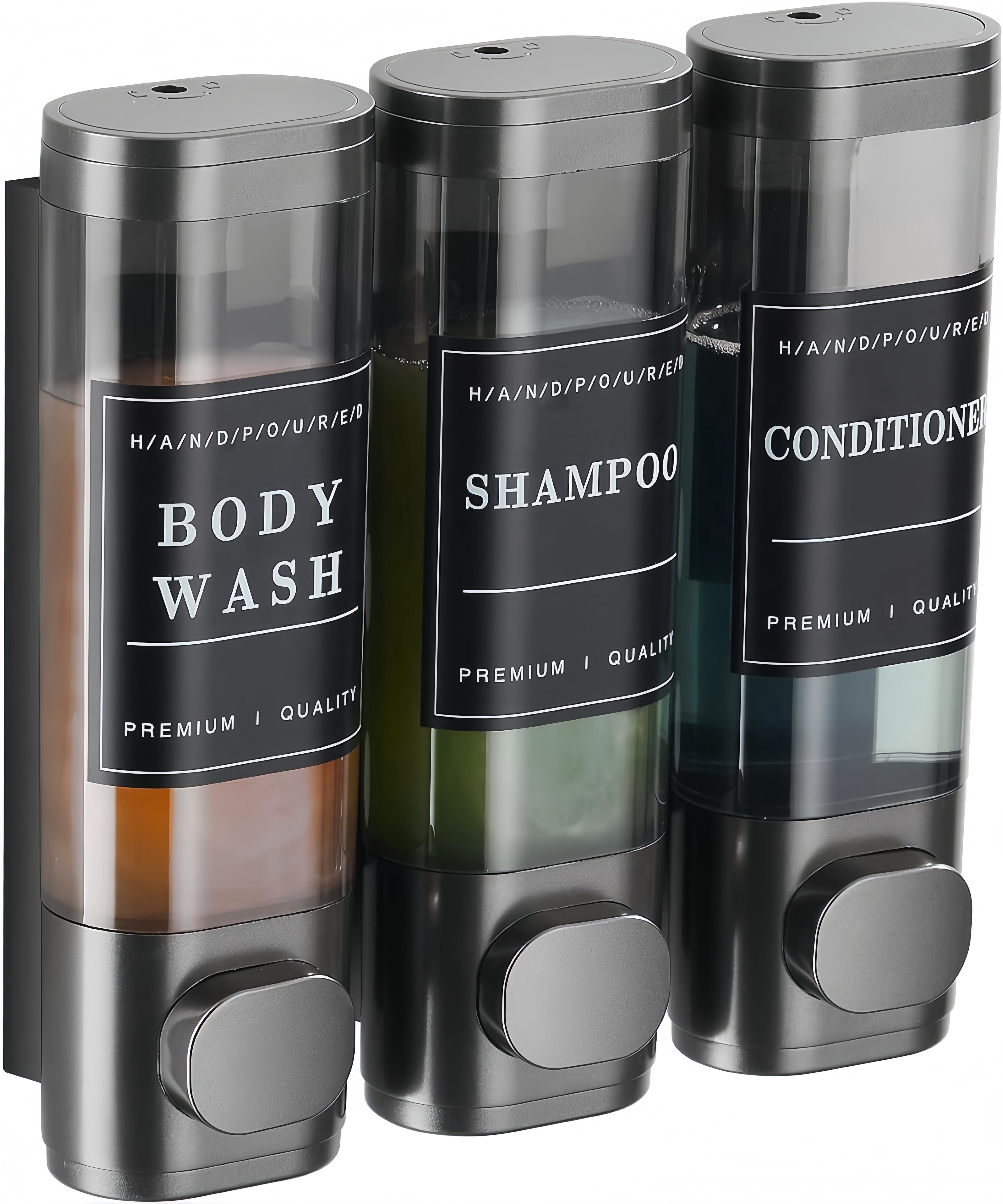 No Drill Wall Mounted Soap Dispenser with Labels