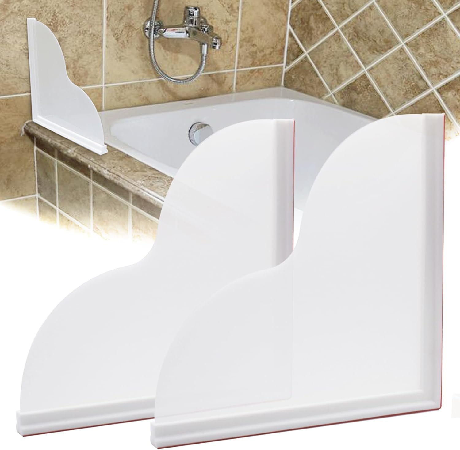 Shower Splash Guard, 2pcs Large Tub Water Splash Guard with Self ...