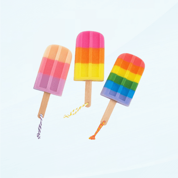 Shower Sponge 3Pcs Kids Ice Cream Bath Sponge Cute Ice Cream Bath Ball Body Bath Scrubber Sponge for Kids Girls Random Style Shower Loofah