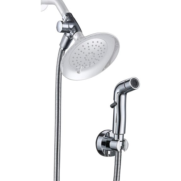 Shower Sprayer Attachment for and Clean Pet Showering, Multifunctional Shower, Metal Diverter, 118 Inch Extra Long Hose, No Drill Hook, Washing-Bathroom (Chrome)
