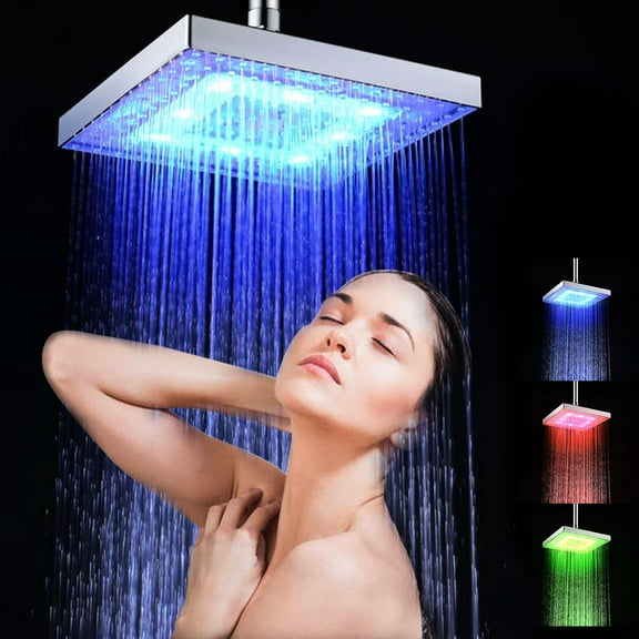 Shower Sprayer,Rainfall Head Temperature Sprinkler Head Water Temperature Sprinkler Led 3 8inch Led Sprinkler Head Overhead Color Water Temperature Buzhi 3 Color Water