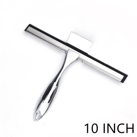 Shower Squeegee 10'' 12'' 14'' INCH Stainless Steel Silicone Rubber Scraper With Hook Door Class Window Windshield Silver Color