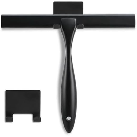 Shower Squeegee, 10-Inch Matte Black Squeegee, All-Purpose Stainless Steel Squeegee for Bathroom, Shower Doors, Mirrors, Tiles and Car Windows - 100% Streak Free