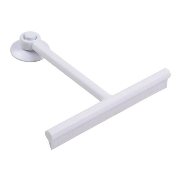 Shower Squeegee Glass Clean Scraper Washing Wiper Hanger Floor Window Cleaning Water Wall Hanging with Handle, B,1 x wiper,White