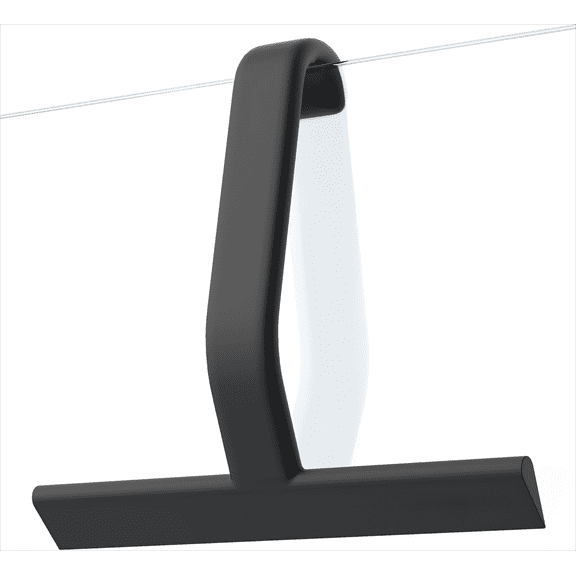 Zhue Shower Squeegee for Glass Doors, All-One-Piece Award-Winning Silicone Squeegee with Built-in Hook for Bathroom, Window, Mirror, Tile Wall,Car, Streak-Free Cleaner Tool,10-Inch Black