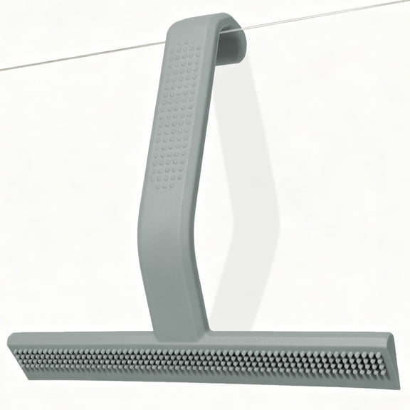 OVINESY 10" Shower Squeegee for Glass Doors, Streak-Free Silicone Blade, Ergonomic Handle, Built-In Hook, Squeegee for Shower Glass, Bathroom, Tile Walls, Mirrors, Windows, Car Windshields, Gray