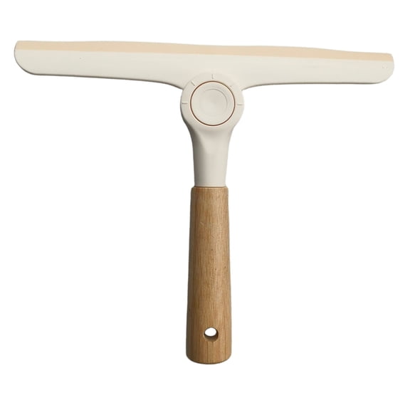 Shower Squeegee for Glass Doors,Rotatable Cleaning Scraper,Scratch-free Silicone Window Cleaner with Handle,Multi-purpose Bathroom Squeegee for Mirror,Tile Wall,Car Windshield,9.45x7.48 inch(Beige)