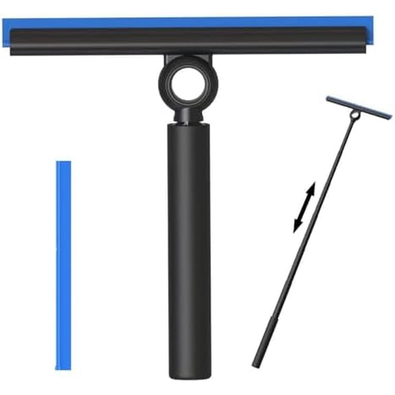 Shower Squeegee for Glass Doors, Squeegee with Long Handle, Telescoping Squeegee for Shower, Extendable Window Cleaner Tool for Car Windows, Tile Walls, Sliding Door, Shower Glass Door