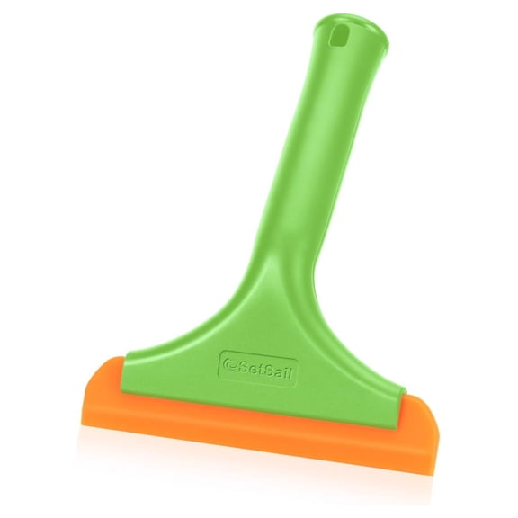 Shower Squeegee for Glass Doors - Silicone Window Squeegee for Shower, Car Windshield, Tile - Streak-Free Cleaning Tool - Green, 10 Inch