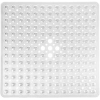 Shower Stall Mat Non Slip, 21x21 Inch, Soft Square Bath Mat for Shower with Suction Cups and Drain Holes, Stall Floor Mats for Bathroom, Machine Washable, Bathroom Accessories