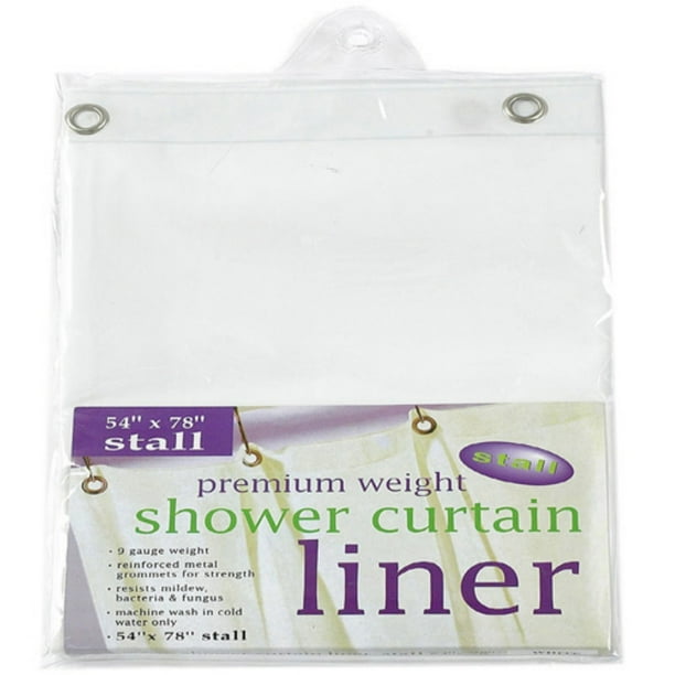 Shower StallSized, 8 Gauge Vinyl Shower Curtain Liner in White