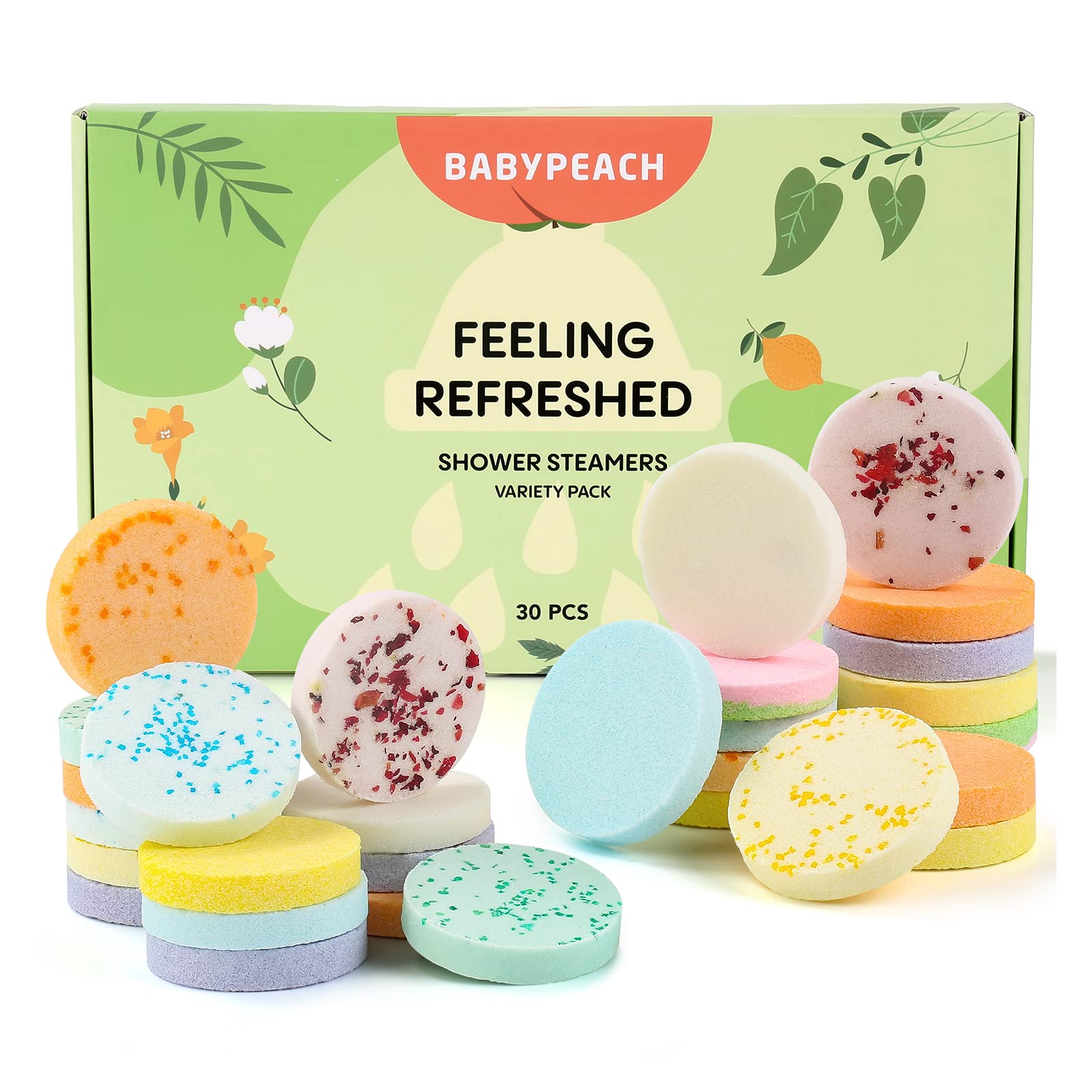 Shower Steamers, 30PCS Natural Aromatherapy Shower Steamers Tablets