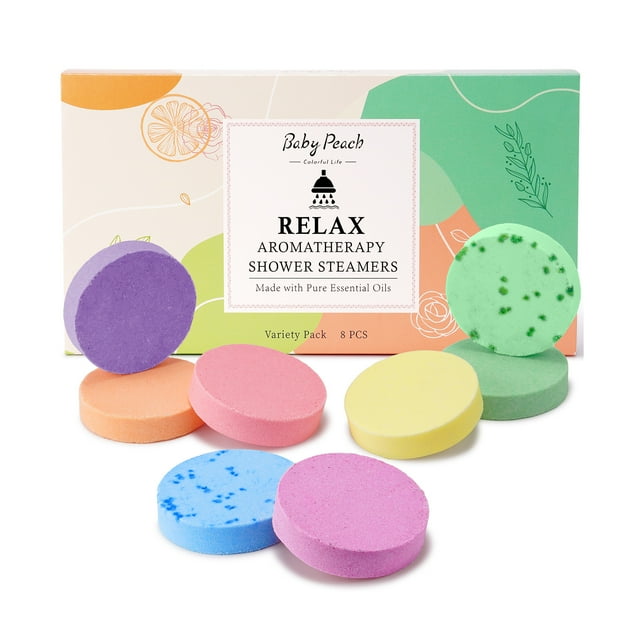 BABYPEACH 8PCS Aromatherapy Shower Steamers Essential Oils, Home SPA
