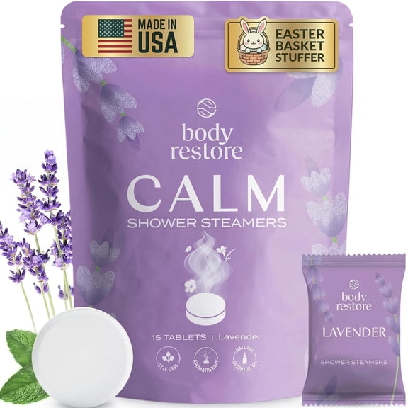 Shower Steamers Aromatherapy 15 Pack Easter Basket Stuffers, & Birthday Gifts for Women Men, Girls Boys, Stress Relief Relaxation Self Care Lavender