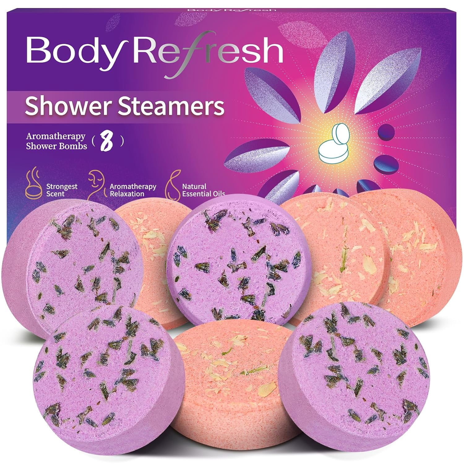Shower Steamers Aromatherapy - 8 Pack Shower Bombs with Natural ...