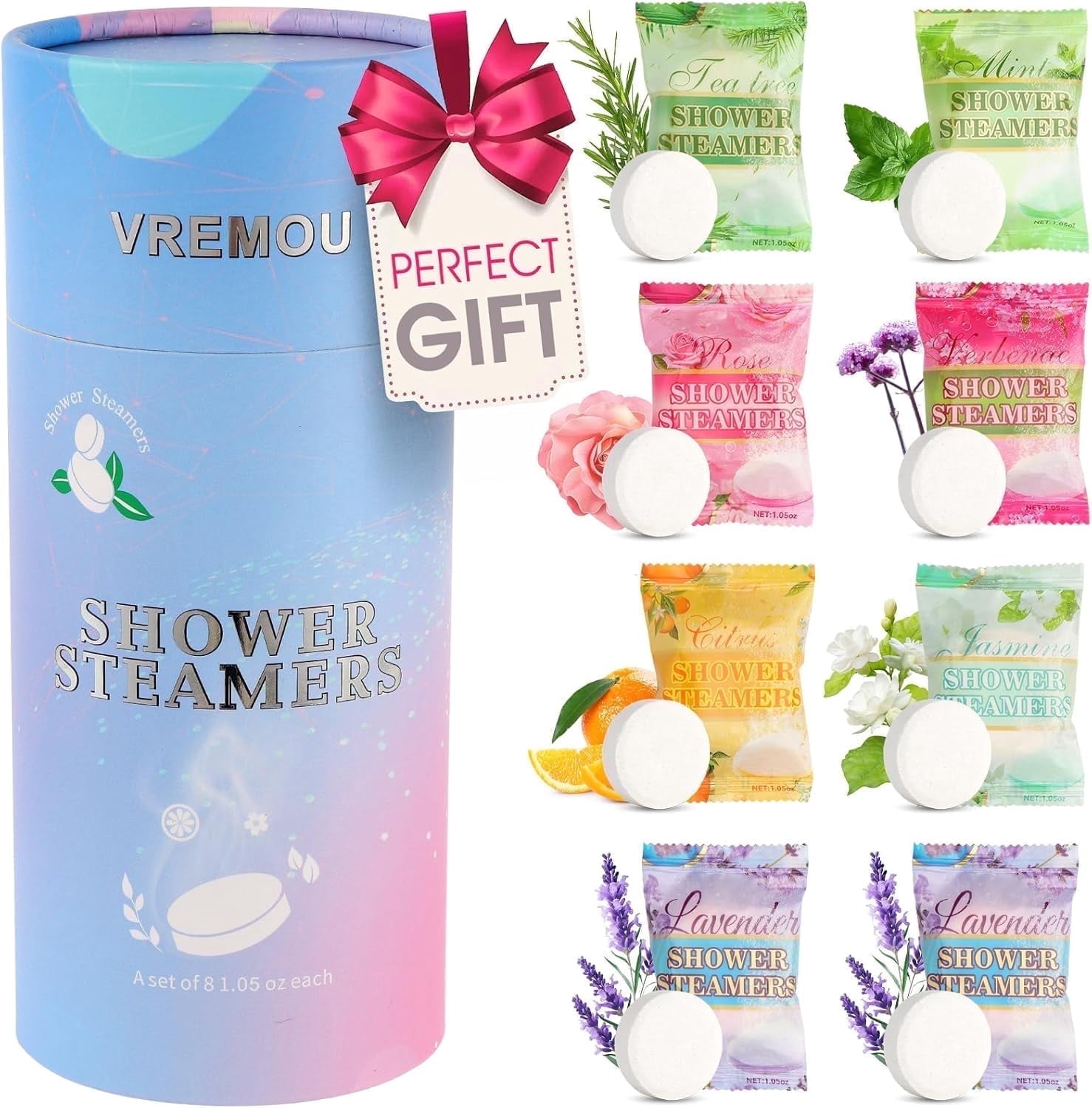 Shower Steamers Aromatherapy - 8 Pcs Shower Bombs with Essential Oil ...