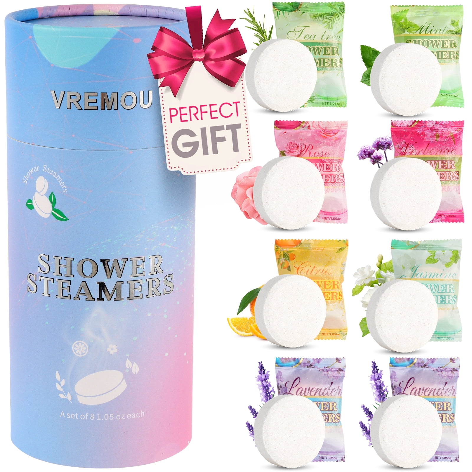 Shower Steamers Aromatherapy - 8 Pcs Shower Bombs with Essential Oil for Home SPA, Self-Care Relaxation, Valentines Day Gifts for Men Women, for Birthday Gift