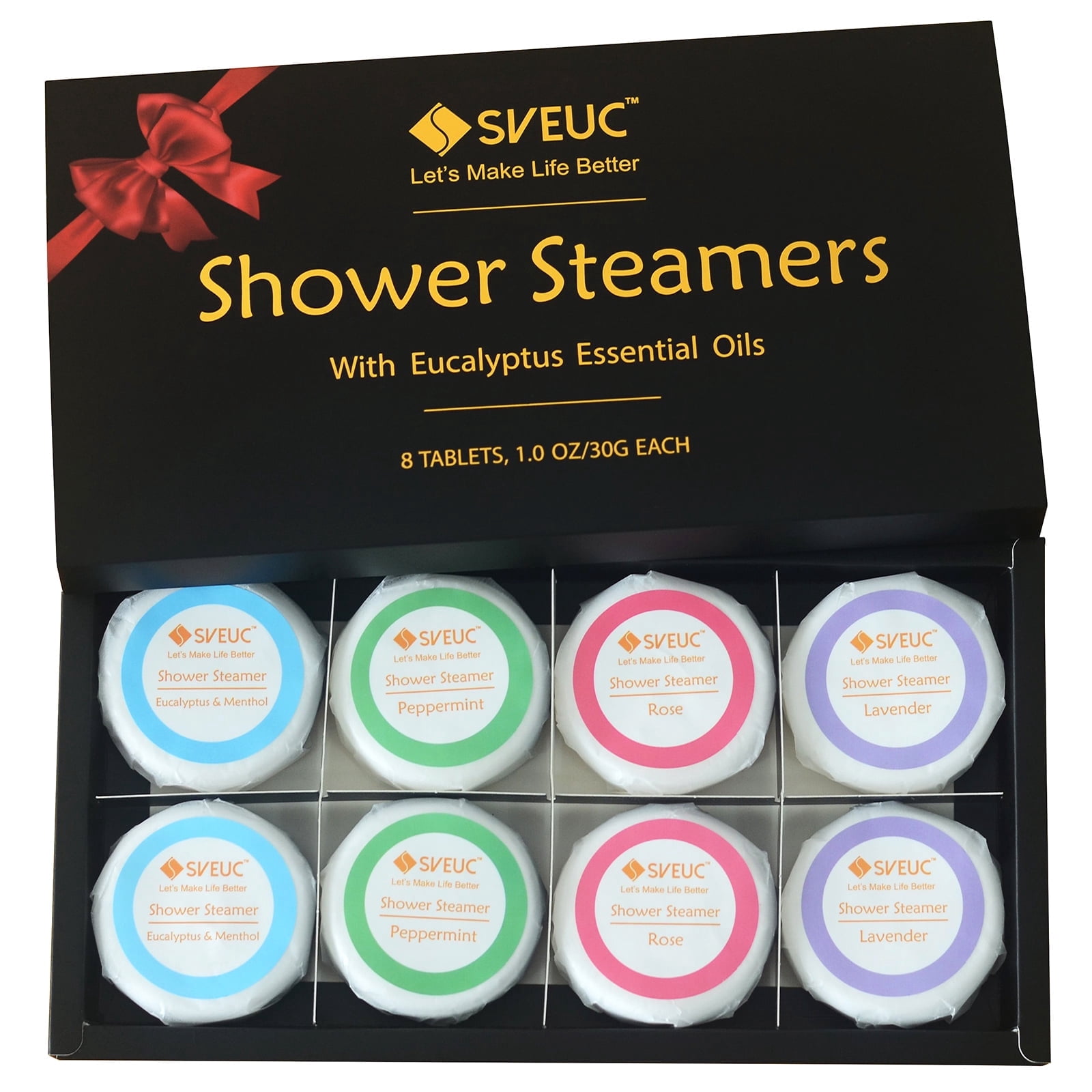 Shower Steamers Aromatherapy - Luxurious 8-Piece Black Gift Box Set for ...