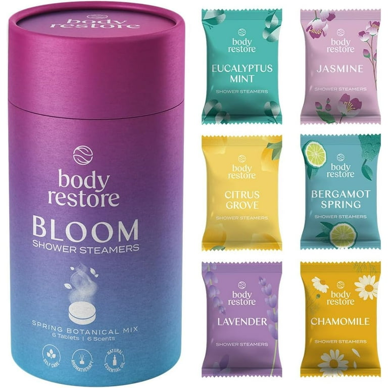 Shower Steamers Aromatherapy - Teacher Gifts, Relaxation Birthday Gifts for  Women and Men, Stress Relief and Luxury Self Care Gifts for Mom, Shower  Bath Bombs - BodyRestore 6 Packs Bloom Tube 