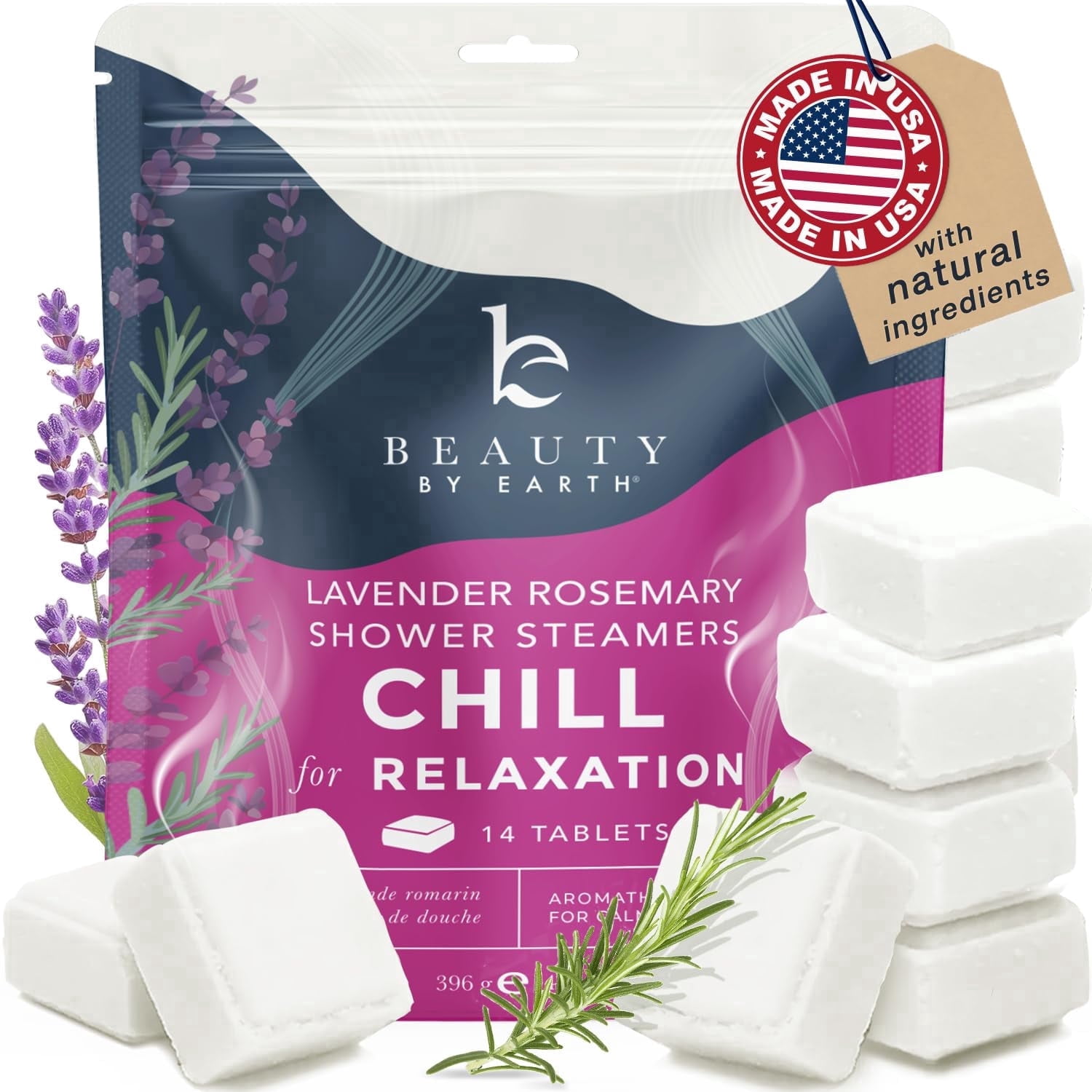 Shower Steamers Aromatherapy - USA Made with Natural Ingredients & Lavender Oil, Christmas Stocking Stuffers for Women, Wife & Mom, Large Stress Relief Shower Bombs, White Elephant Relaxing Spa Gifts