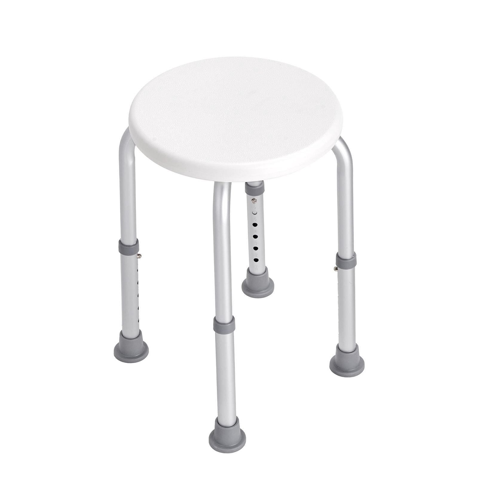Shower Stool 300 lbs Capacity 6 Height Settings 13.98-18.9 Inch Non-Slip PE/Aluminum for Seniors Pregnant Women