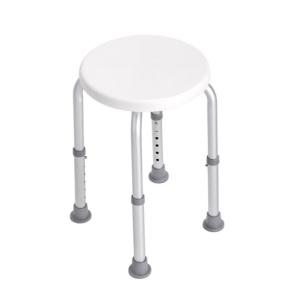 Shower Stool 300 lbs Capacity 6 Height Settings 13.98-18.9 Inch Non-Slip PE/Aluminum for Seniors Pregnant Women