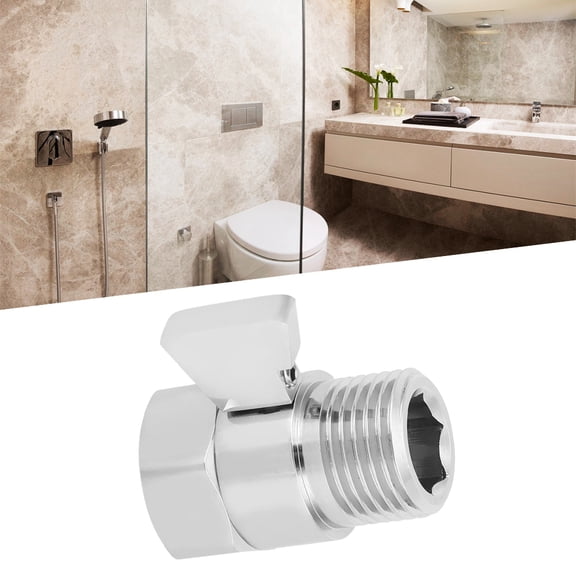 Shower Stop Valve,G1/2in Shower Head Control Shut Off Stop Valve Water Saver Valve Shower Supply,Water Volume Restrictor Pressure Reducer For Handheld Shower Bidet Sprayer