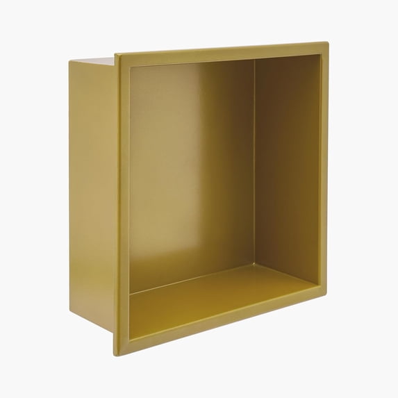 Shower Storage Shelf, Stainless Steel Shower Niche No Tile Needed, Niche for Shower Wall Recessed Niche Shower for Bathroom Storage for Kitchen, Living Room, Balconies, Office (12" x 12", Gold)