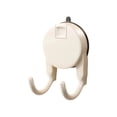 thumbnail image 1 of Shower Suction Cup Double Hooks - Cream White - Retractable No-Drill Hanger for Bathroom, Kitchen & Shower, Towel & Robe Organizer (1pc), 1 of 5