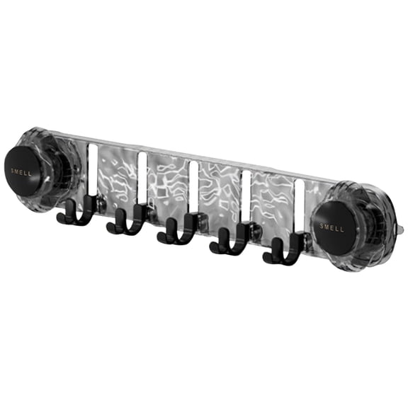 Shower Suction Cup Hook, Space Saving Non Punch Wall Towel Hanger with 5 Hooks, Suction Cup Corrugated Hook, Corrugated Suction Cup Storage Rack, for Home Kitchen Bathroom, 1Pc(Grey,14.5x2x2.3")