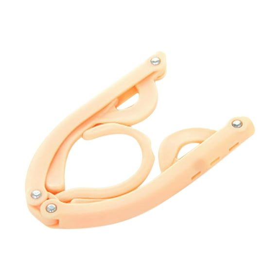 Shower Suction Hooks Multifunctional Portable Folding Plastic Hanger Travel Folding Hanger Curtain Rod Hooks Beige
