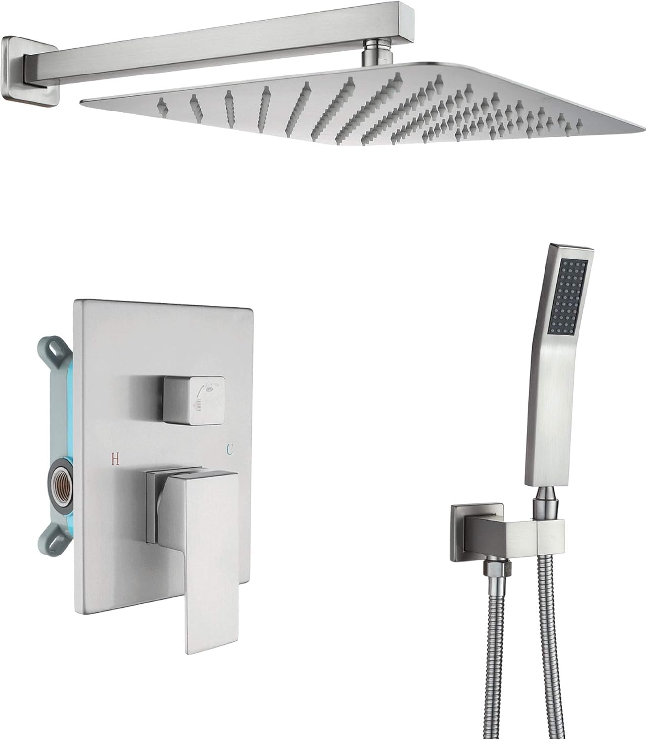 Shower System Complete with 10inch Shower Head, AntiScald Valve and