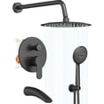 thumbnail image 1 of Shower System, Pressure Balance Shower Faucet Set, Stainless Rain Shower head with Handheld Shower Spray , Pressure Rainfall Shower Head Set, Matte, 1 of 6