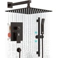 thumbnail image 1 of Shower System with Rain Showerhead  Square Handheld Showerwith Slide Bar and Hose  Wall Mounted Shower Faucet Set Included Valve and Trim Kit  Brushed Nickel, 1 of 6