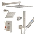 thumbnail image 1 of Shower System, Shower Faucet Set with 12-Inch Rain Showerhead and 2 in 1 Handheld Spray, Wall Mounted High-Pressure Showerhead Combo Set Included Valve and Trim, Brushed Nickel, 1 of 9