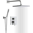 thumbnail image 1 of Shower System with Tub Spout Wall Mounted Bathtub Shower Faucet Set Rain Shower Head and Handheld Shower Head Set Pressure Tub Shower Kit with Shower Valve Brushed Nickel, 1 of 4