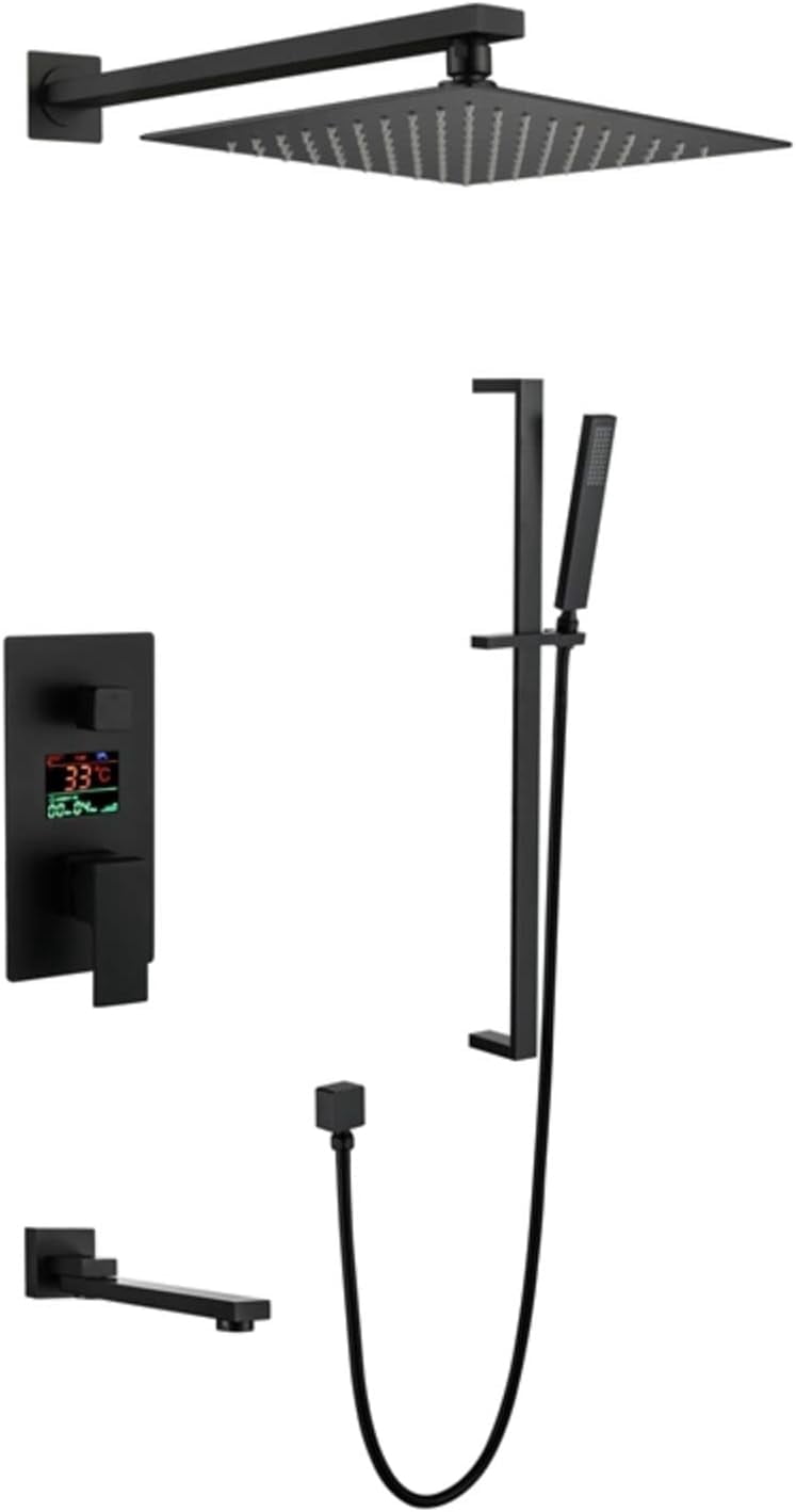 Shower System Wall Mounted Shower Faucet Set with LED Digital Display ...