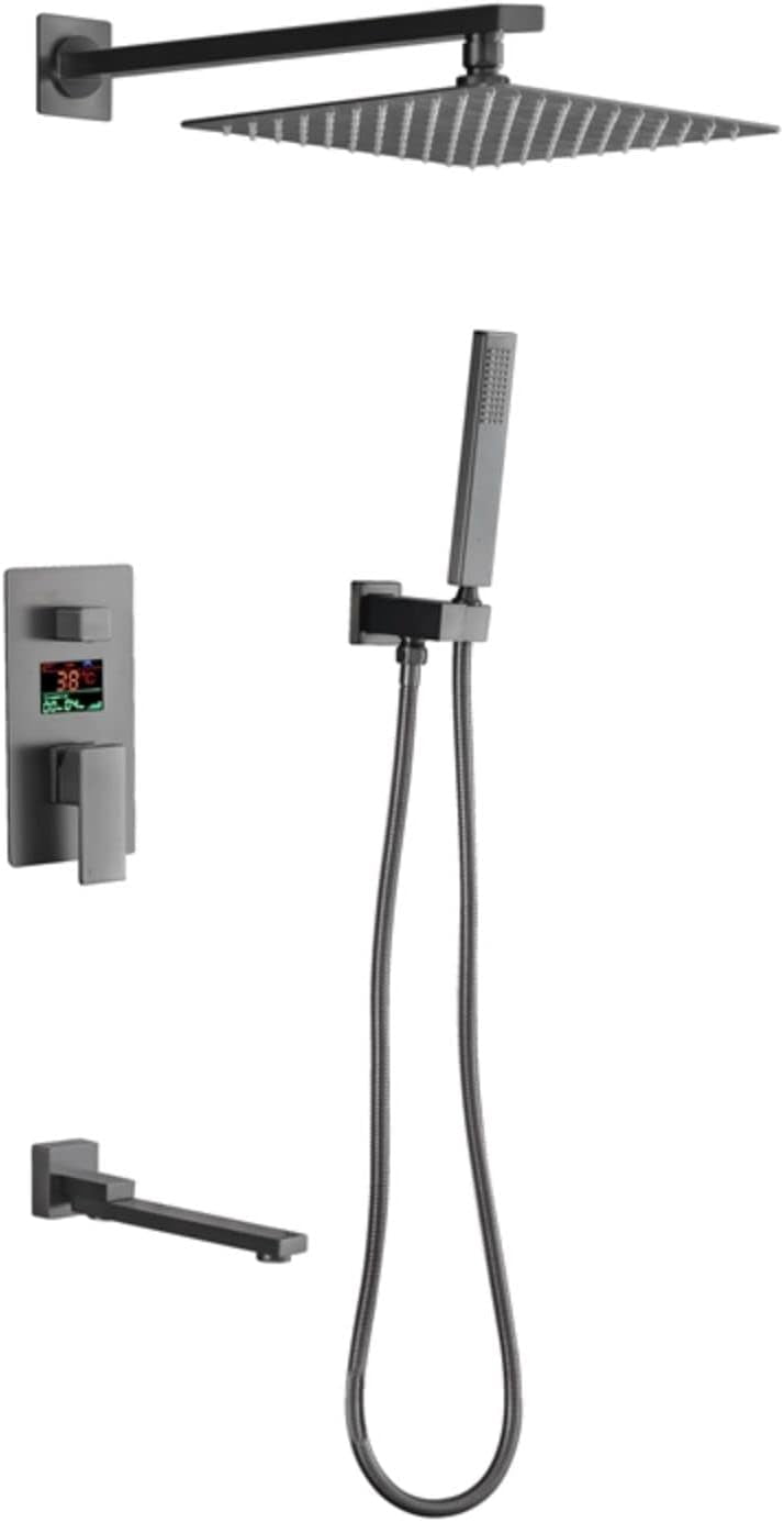 Shower System Wall Mounted Shower Faucet Set with LED Digital Display ...