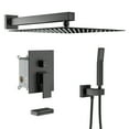 thumbnail image 1 of Shower System - Waterfall Tub Spout Shower Faucet Set with 12 Inch Rain Shower Head Wall Mounted Shower Set Black with Contain Rough-in Valve Body and Trim, 1 of 4