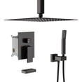 thumbnail image 1 of Shower System - Waterfall Tub Spout Shower Faucet Set with 12 Inch Rain Shower Head Wall Mounted Shower Set ORB with Contain Rough-in Valve Body and Trim, 1 of 4