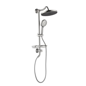 Shower System, With 10" Rain Shower head, 4-Function Handheld Shower Head, Adjustable Slide Bar And Soap Dish